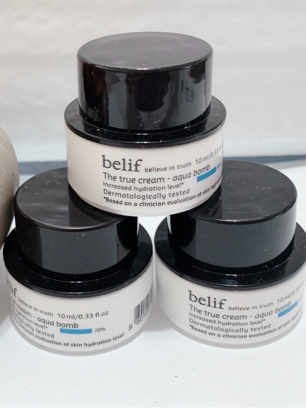 3x Belif Believe in Truth The True Cream Aqua Bomb 0.33oz /10ml Ea Travel Size